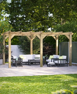 Power 16x10 Wooden Pergola