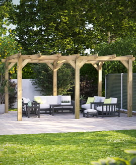 Power 16x12 Wooden Pergola