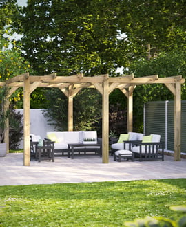Power 16x14 Wooden Pergola