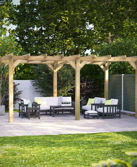 Power 18x12 Wooden Pergola