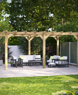 Power 18x14 Wooden Pergola