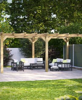 Power 20x12 Wooden Pergola