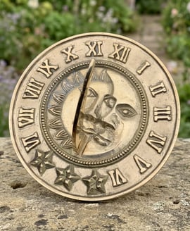 Eastern Connections Solid Brass Sun and Moon Sundial 8 Inch