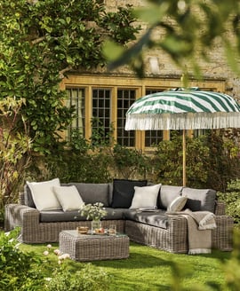 Moorgate Corner Sofa Set PE Rattan, Dark Natural