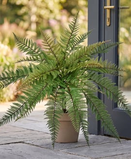 Artificial Base Fern Leather 48cm UVFR