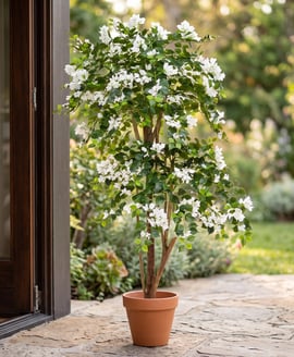 Artificial Flowering Bougainvillea White 180cm