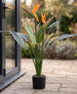 Artificial Flowering Tropical Bird 103cm Fire Retardant