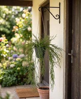 Artificial Hanging Succulent in Rusted Pot 55cm
