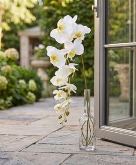 Artificial Orchid Phalaenopsis Large White Pink 130cm
