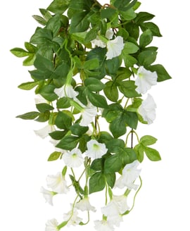 Artificial Flowering Petunia Bush White 55cm