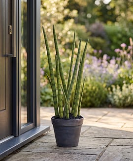 Artificial Sansevieria with Brown Pot 42.5cm