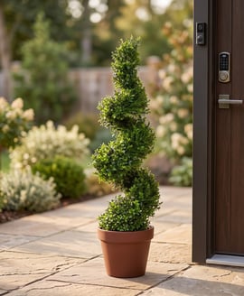 Artificial Topiary New Buxus Spiral 90cm