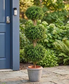 Artificial Topiary New Buxus Triple Ball 120cm UV Resistant