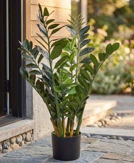 Artificial Zamio Zami Base Tree 90cm Fire Retardant