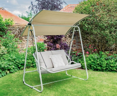 Norfolk Collection Stamford Rattan 2 Seater Swing Seat in Beige