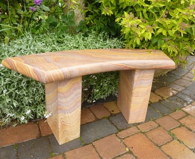 York Curved Rainbow Sandstone Garden Bench