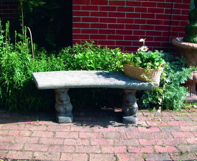 Curved Plain Stone Garden Bench