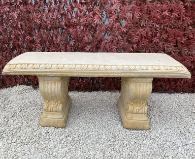 Gothic Stone Garden Bench in Sandstone