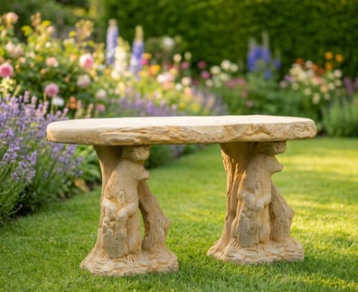 Otter Stone Garden Bench in Sandstone
