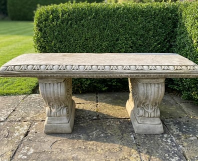 Gothic Stone Garden Bench in Stone