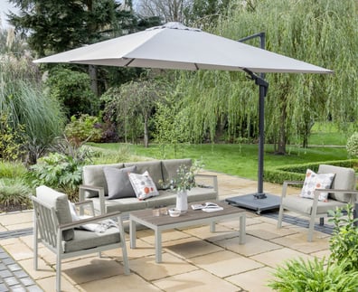 Norfolk Collection Easton Beige 6 Seater Dining Set with Polywood Table