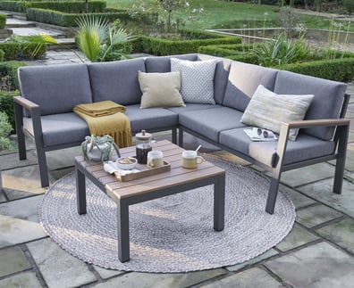Norfolk Collection Easton Anthracite Mini Corner Set with Polywood Table