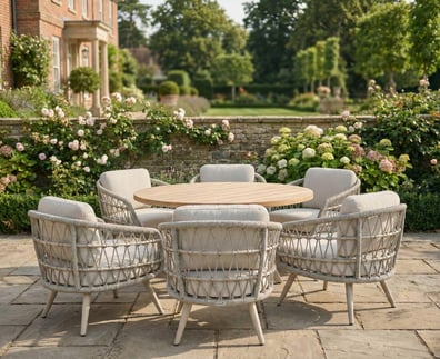 Norfolk Collection Salora 6 Seat Low Dining Set with Vargo Lounge Chairs