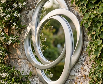 Opus Silver Finish Elliptical Design Wall Mirror
