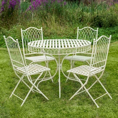 Hampton Cream Metal Garden Dining Set