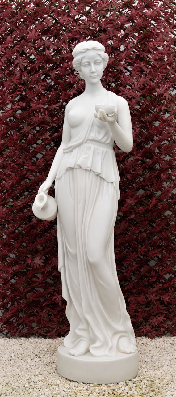 Hebe Goddess Large Garden Statue in White