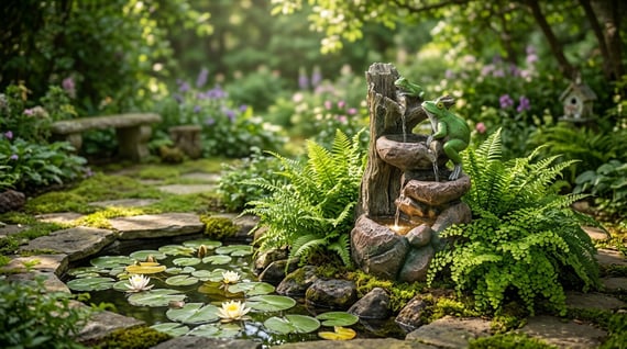 Froggy Falls Solar Water Feature