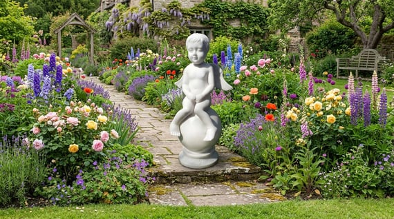 Patient Cherub Garden Ornament