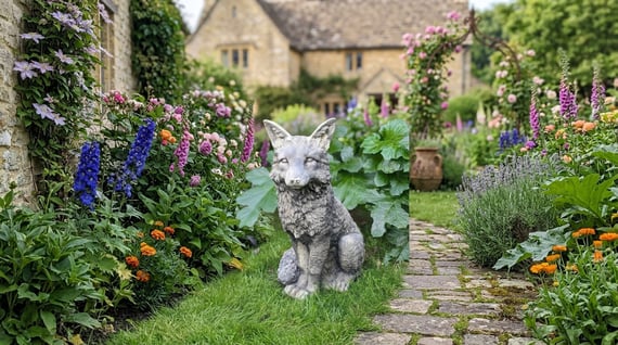 Woodland Fox Garden Ornament Costwold Stone
