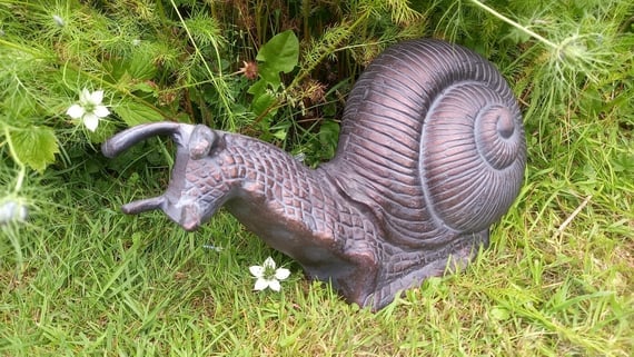 Giant Snail Bronzed Garden Ornament