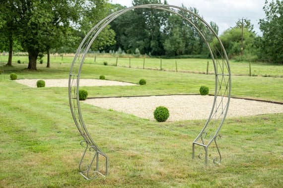 Lunar Sage Green Metal Garden Arch