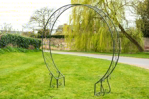 Lunar Charcoal Grey Metal Garden Arch