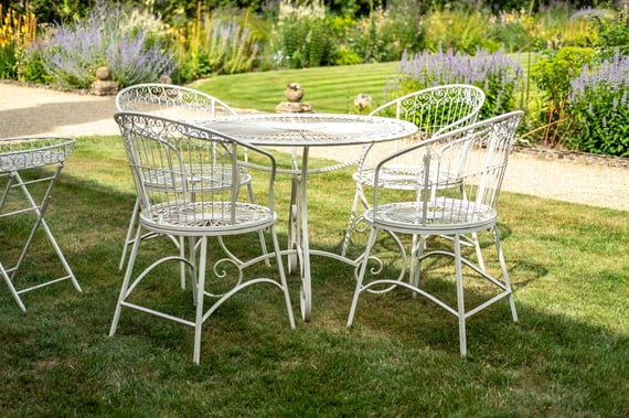 Blaydon Metal Dining Set with Glass Table Top