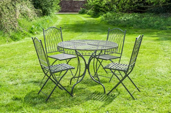 Hampton Grey 5 Piece Garden Bistro Set