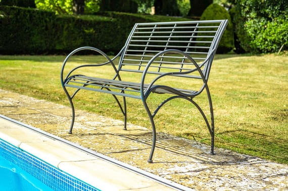 Scala Grey Metal Garden Bench