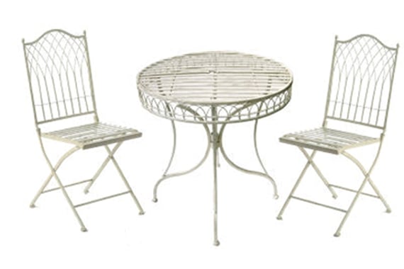 Hampton Cream Metal Garden Bistro Sets