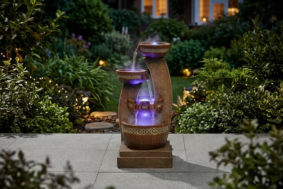 Siesta Columns Water Feature with LEDS 