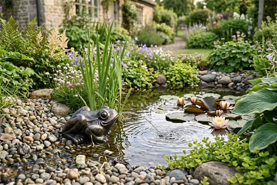 Toad Fountain Metal Garden Ornament