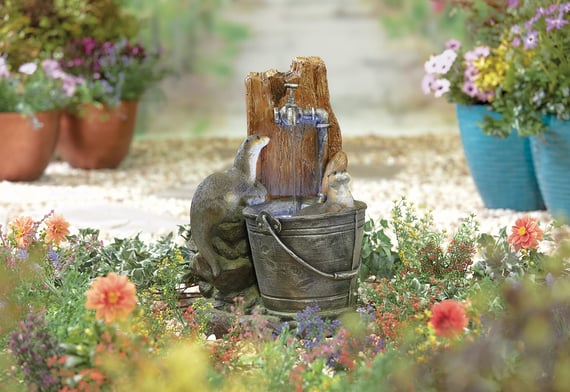 Bathing Otters Self Contained Water Feature