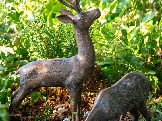 Large Deer Set Metal Garden Ornament