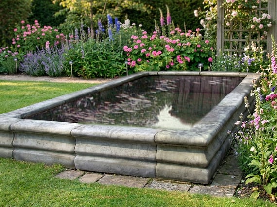 Straight Stone Garden Pool Section