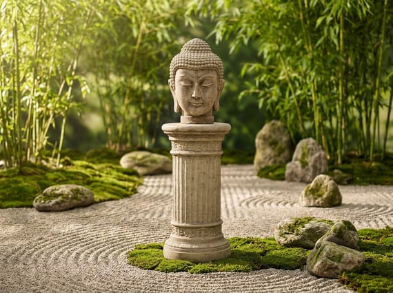 Stone Buddha Head Statue