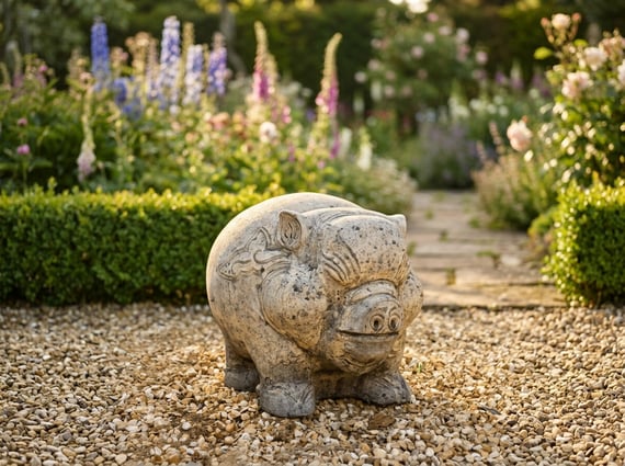 Thai Pig Stone Statue