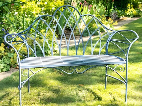Mayfair Lead Grey Metal Garden Bench