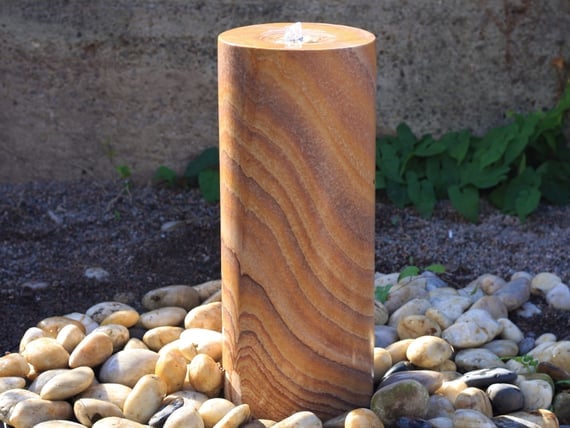 Large Rainbow Sandstone Round Column Water Feature