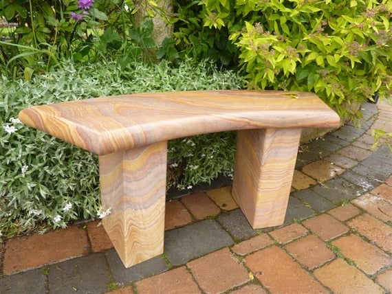 York Curved Rainbow Sandstone Garden Bench